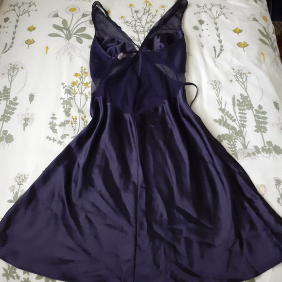 ❤ Blue Satin La Vie en Rose Slip Chemise - Picture 3 of 5